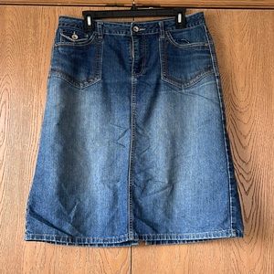 Knee Length Denim Skirt